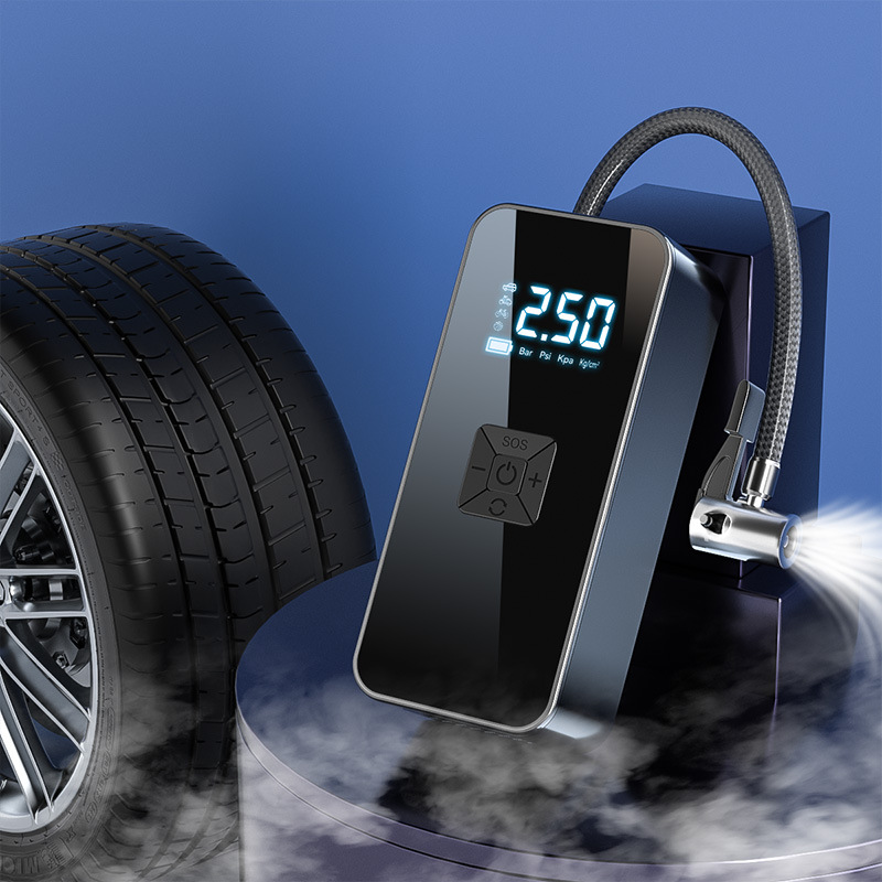 DC12V Wired Auto Tire Inflator Portable ABS Digital Pressure Air Pump with Digital Display for Car Tires and Balloon