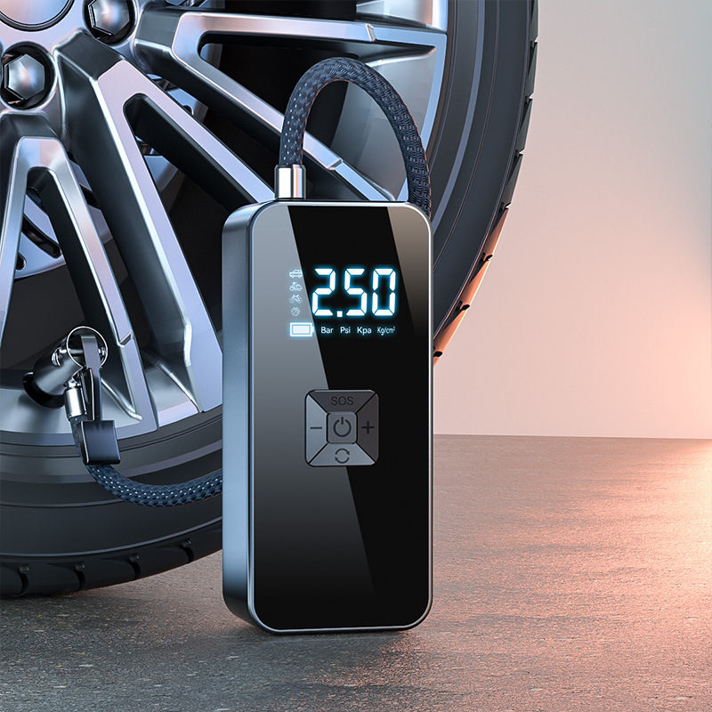 DC12V Wired Auto Tire Inflator Portable ABS Digital Pressure Air Pump with Digital Display for Car Tires and Balloon