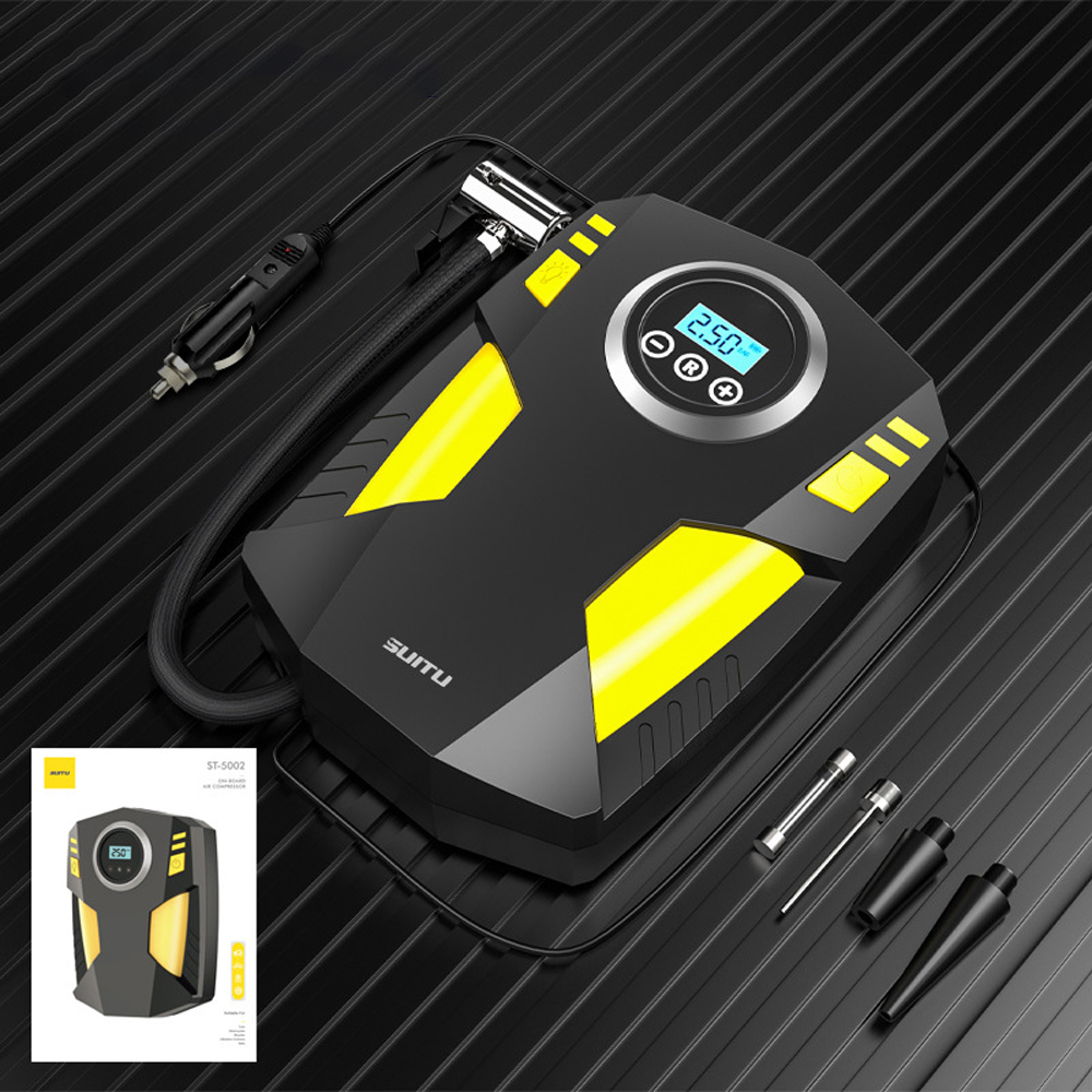 Digital Tire Inflator 12V ABS Portable Air Compressor 150 PSI for Cars Motorcycles Bicycles Balls Emergency Light Tire Pressure