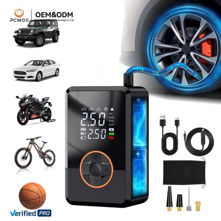 Dual Power Supply Mini Portable Wireless Electric Car Tyre Air Compressor Cordless Inflatable Pump Digital Tire Inflators