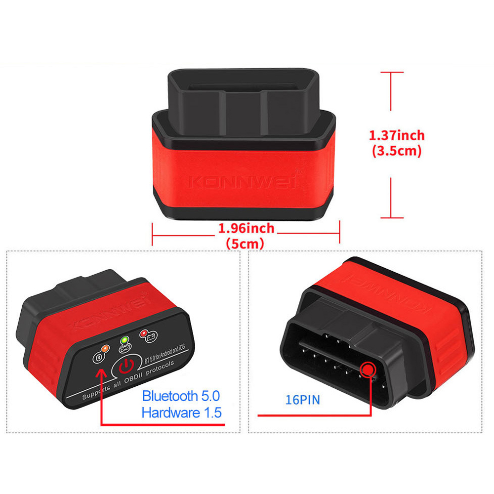 ELM327 OBD2 4.0 5.0 Code Reader OBDII Adapter for Android and Ios