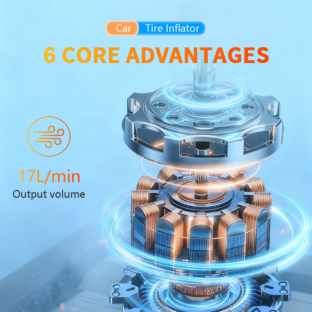 Factory Price ABS 150psi Portable Wireless Intelligent Digital Display Electric Car Air Pump Emergency Light Fast Inflate