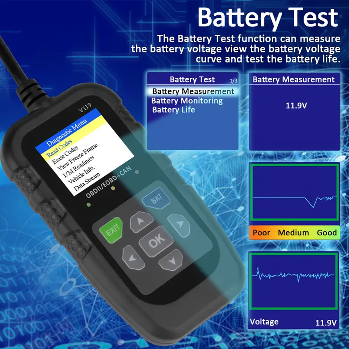 Factory Price V119 Auto Diagnostic Tool OBDIi OBD2 Portable Car Auto All System Diagnostic Tools Function OBDII Car Scanner