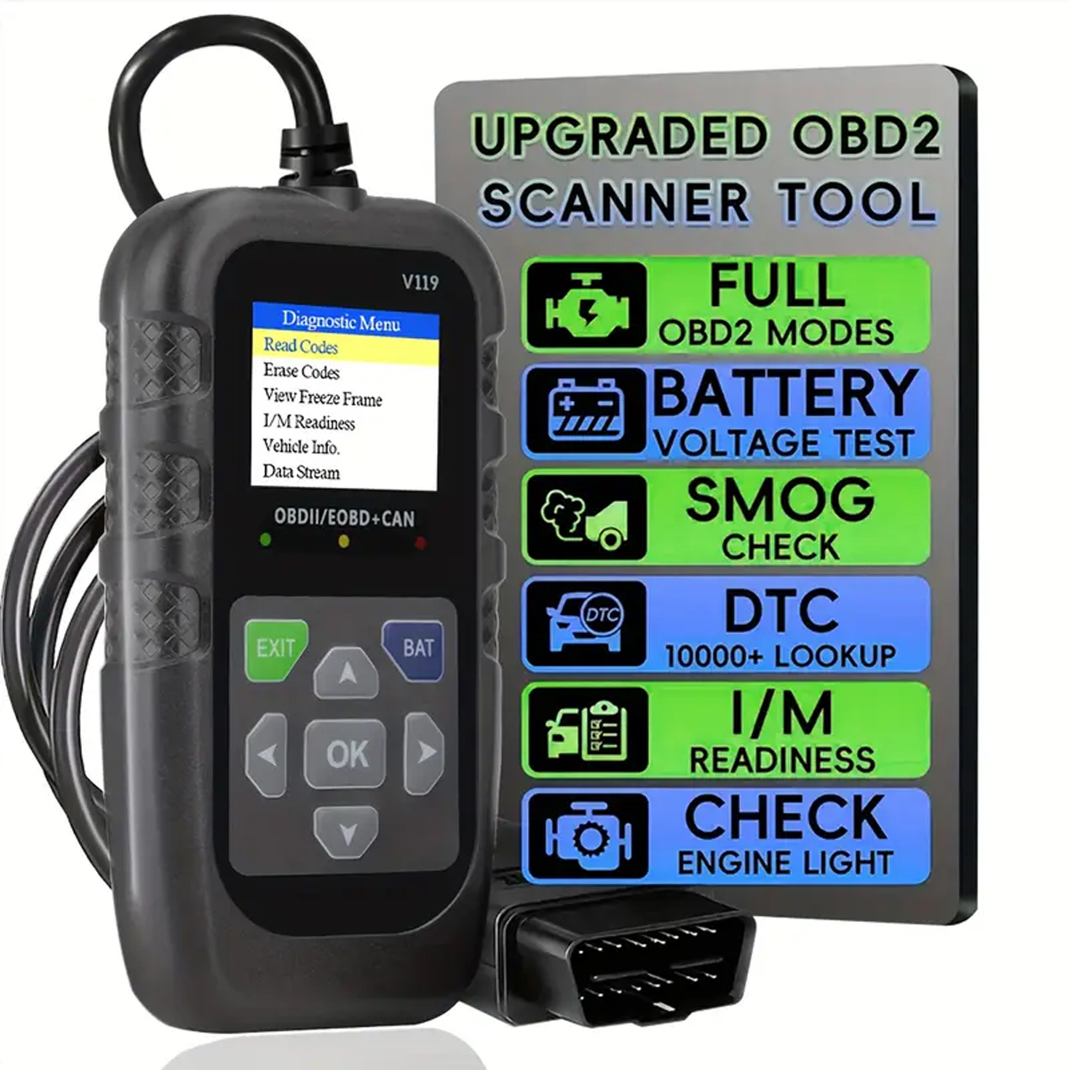 Factory Price V119 OBD2 Scanner Check Engine Fault Code Reader Diagnostic Scanner EOBD Auto Reader Scanner for Universal Cars