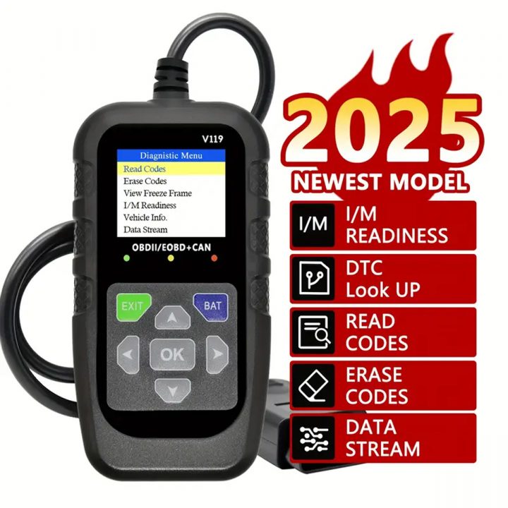 Factory Price V119 OBD2 Scanner Check Engine Fault Code Reader Diagnostic Scanner EOBD Auto Reader Scanner for Universal Cars