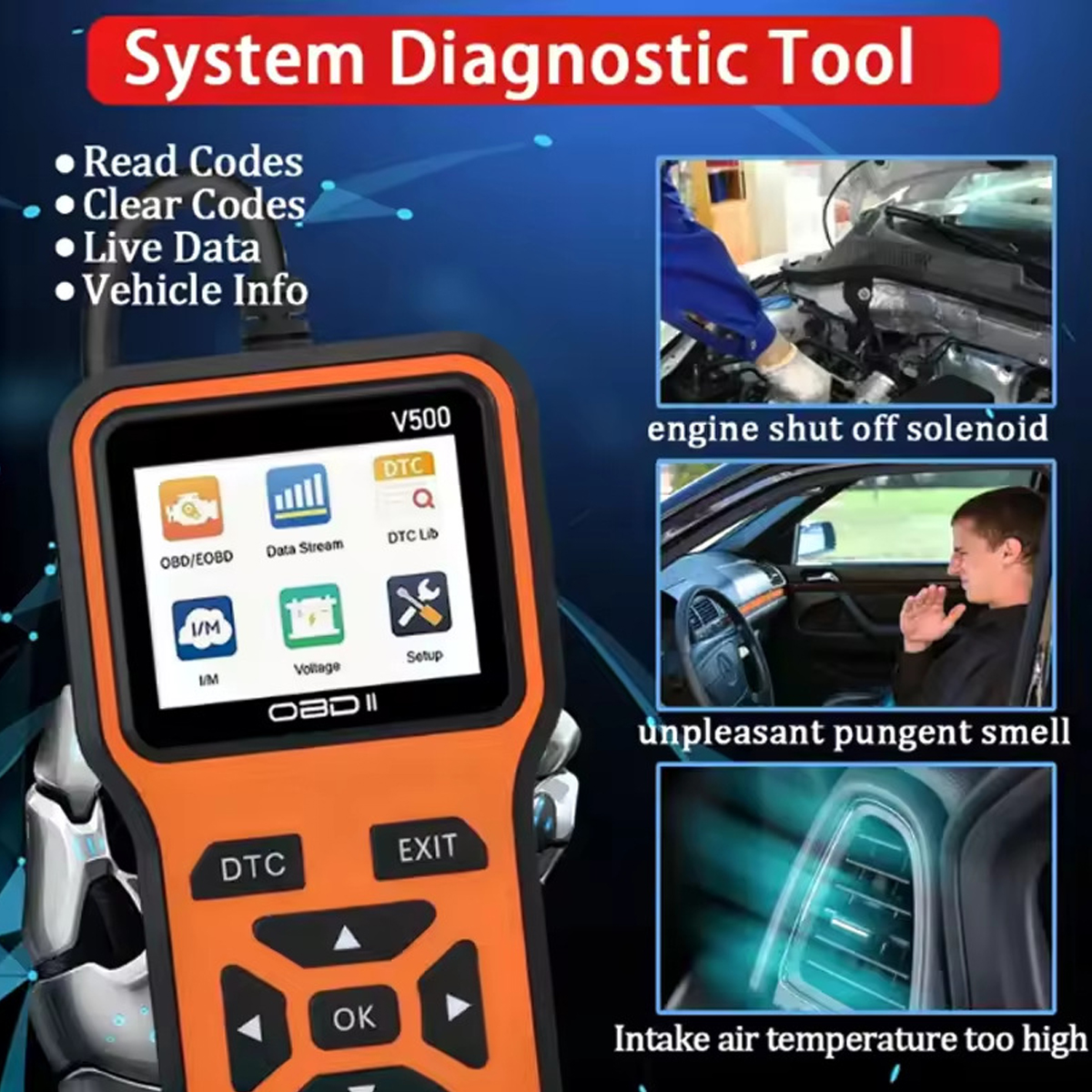 Factory Priced V500 OBD2 Scanner Universal Auto Diagnostic Tool for Checking Engine Fault Codes EOBD Reader for Cars