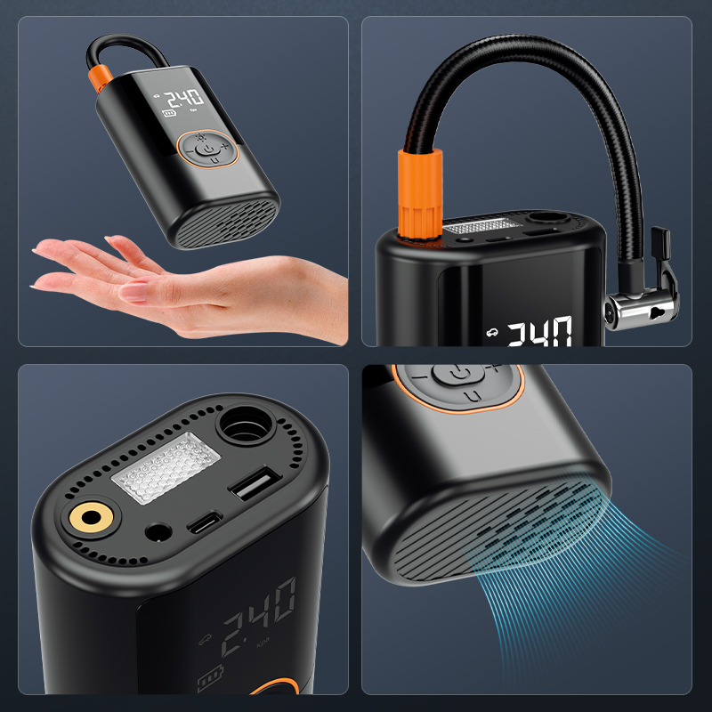 Factory Wholesale Price 150PSI Multifunctional Portable Tire Inflators Electric Car Air Pump with Power Bank Car Air Compressor