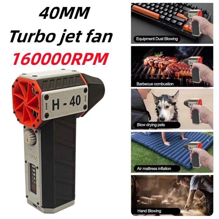 H40 500G+ Thrust Fan Electric Air Blower Rechargeable Air Duster Violent Fan