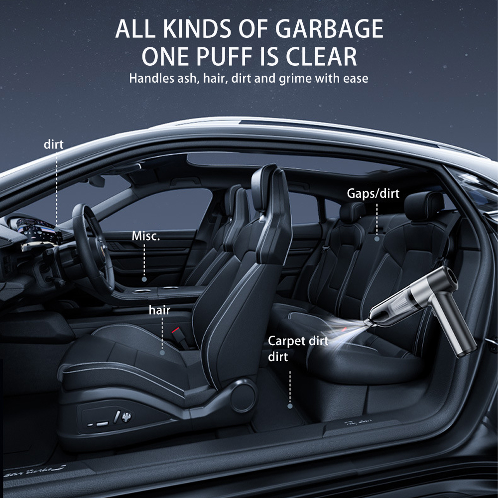 High-Power 12000pa Type-C Fast Charging Cordless Vacuum Cleaner Super Suction Brushless Motor Car Cleaner with Blower