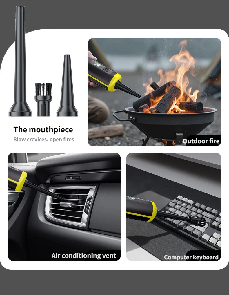 High Power 17000Pa Electric Cordless Handheld ABS Vacuum Cleaner Air Duster Rechargeable Portable Car LED Display