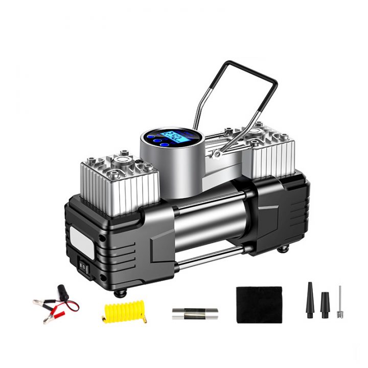 High Power Double Cylinder Electric Car Air Pump ABS Inflator with Cordless Car Tire Inflation Metal Material