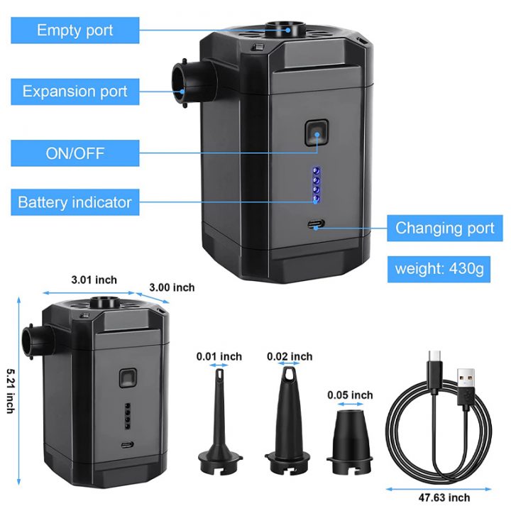 PCMOS 280L 5200MAH Portable Air Pump
