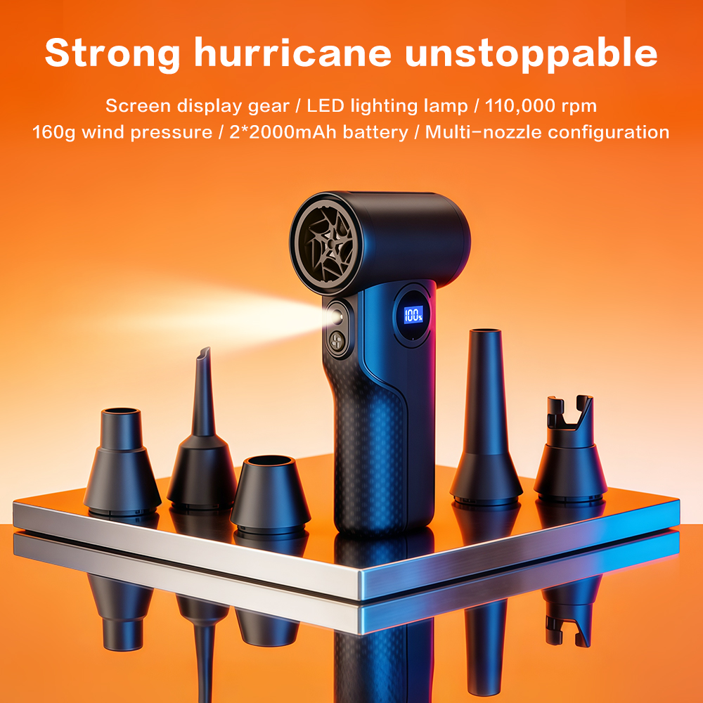 Industrial 110000RPM Brushless Motor 4-Speed Electric Air Blower Mini Jet Turbo Compressed Portable Air Duster 52m/s PC Camera