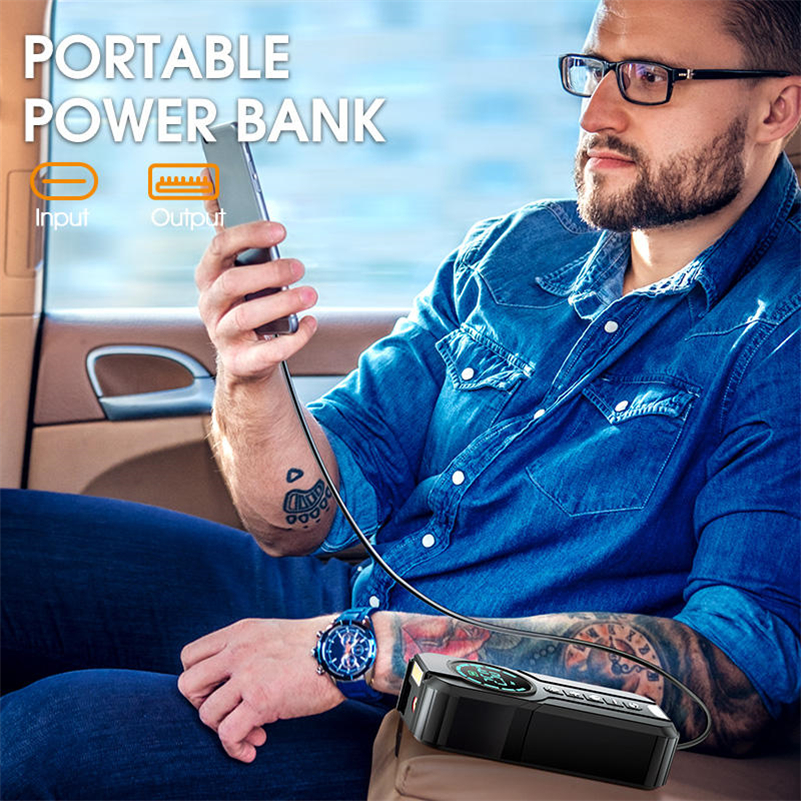 LED Display Air Pump for Car Tires Emergency Starting Power Supply Air Pump Power Bank Portable Jump Starter for Car