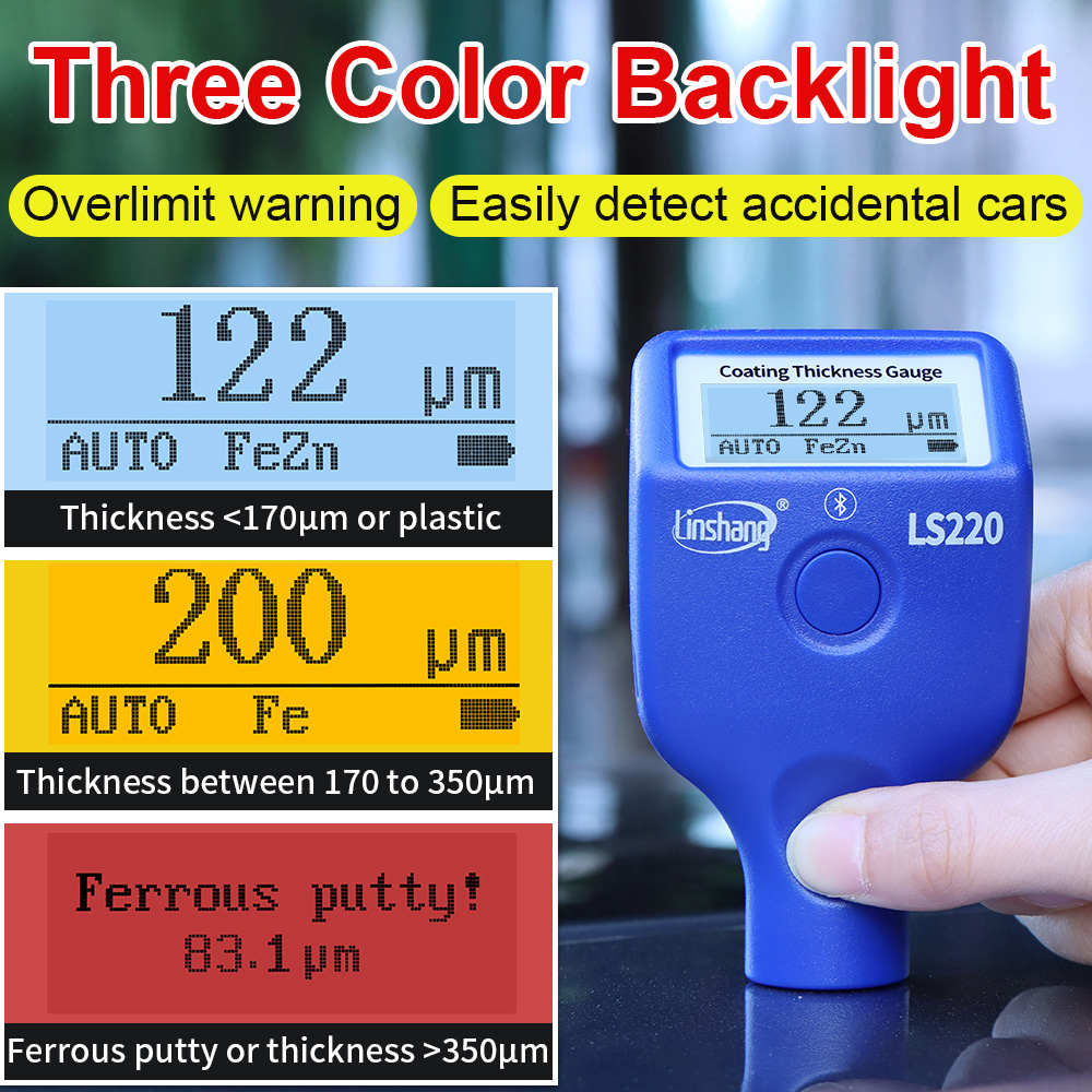 LS220 High Precision Used Car Paint Inspection Coating Thickness Gauge Plastic Gauges Thickness Gauge Paint Thickness Tester