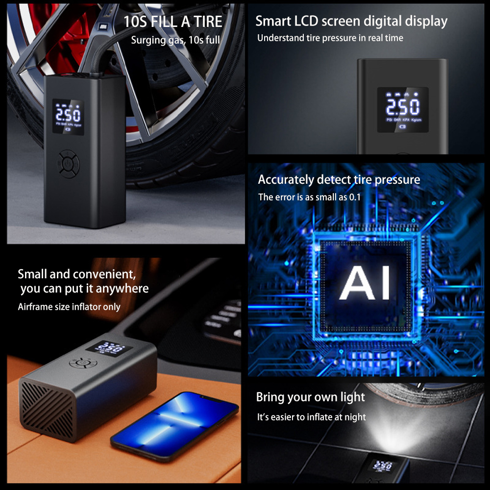 Manufacturers Wholesale New Car air Pump Portable air Pump Electric Lighting Car Wireless air Pump