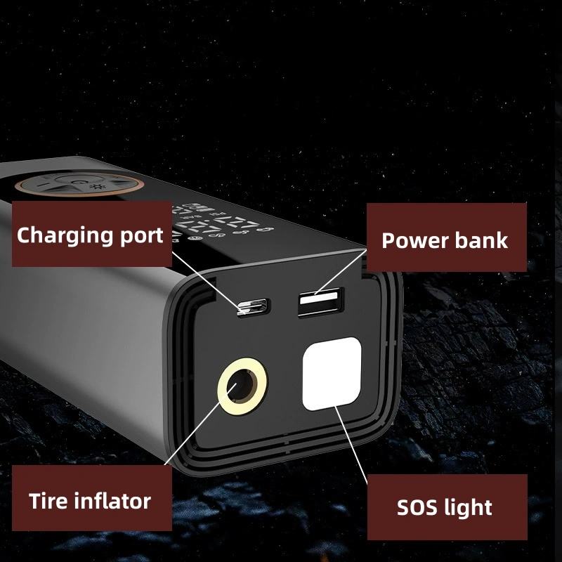 Metal Body Air Compressor Tyre Inflator Portable Tire Inflators 6000mAh Battery Rechargeable Air Pump With Digital Display