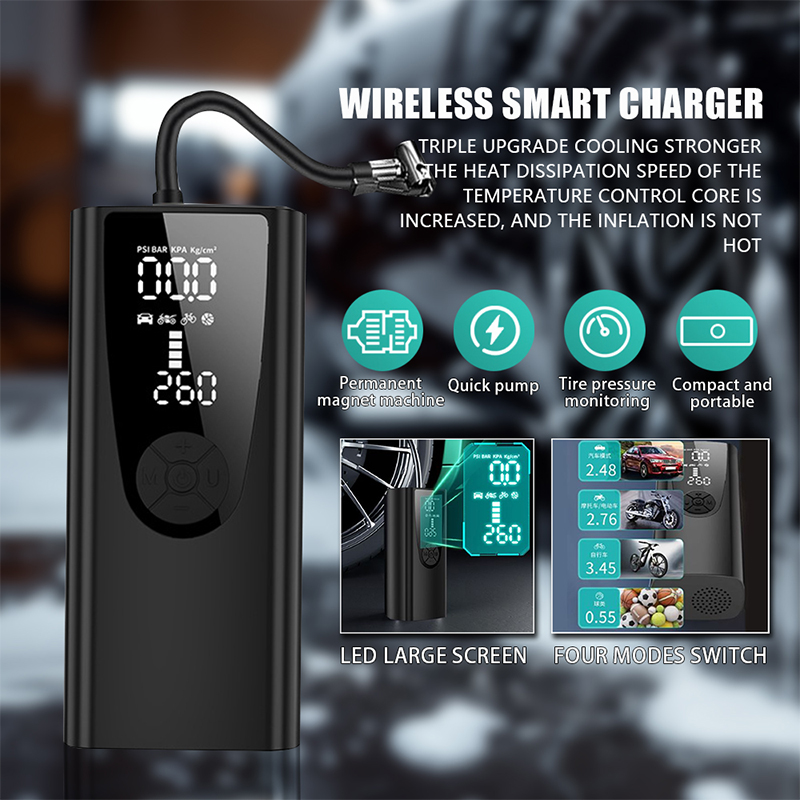 Mini Cordless 6000mAh Tire Inflator Digital Automatic Tire Inflators Portable Air Pump Car Air Compressor for Car