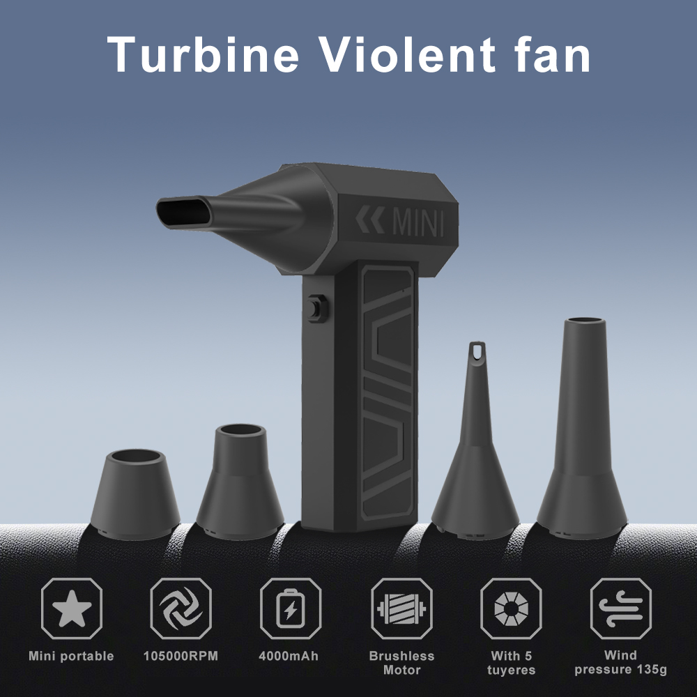 Mini Fan 105000RPM Handheld Mini Blower for PC Cleaning for Computer Keyboard Car Home and Outdoor Use