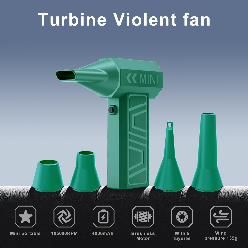 Mini High-Speed 105000rpm Turbo Fan Brushless Air Duster Dryer Powerful Electric Jet Blower for Car Cleaning