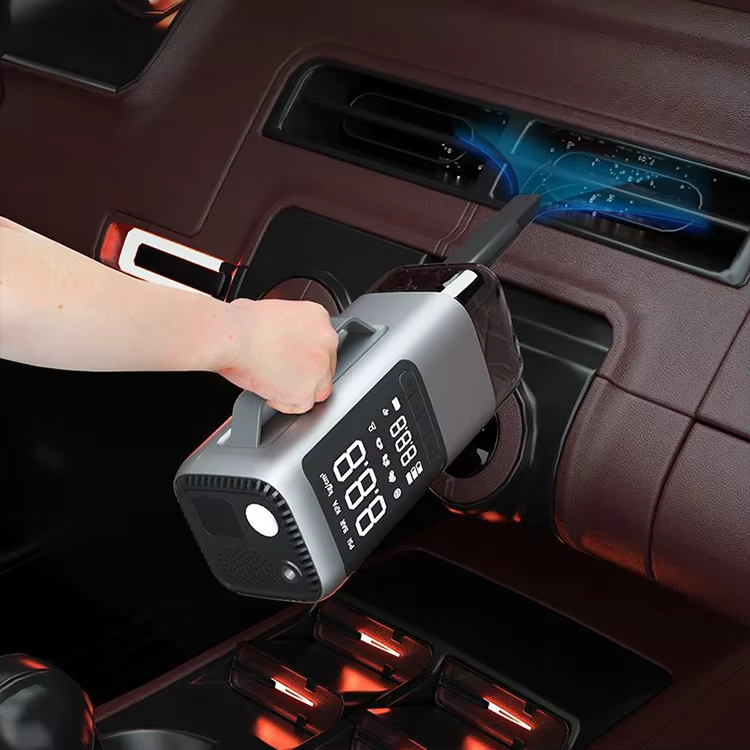 Multi-Function Car Jump Starter Emergency Power Bank with ABS Material Featuring Air Compressor Vacuum Cleaner Tire Inflator