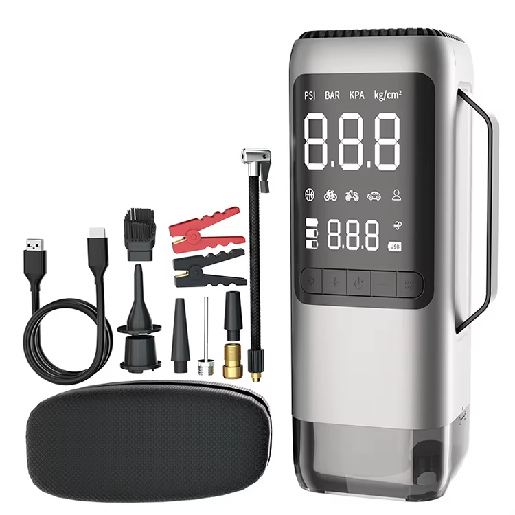 Multi-Function Car Jump Starter Emergency Power Bank with ABS Material Featuring Air Compressor Vacuum Cleaner Tire Inflator