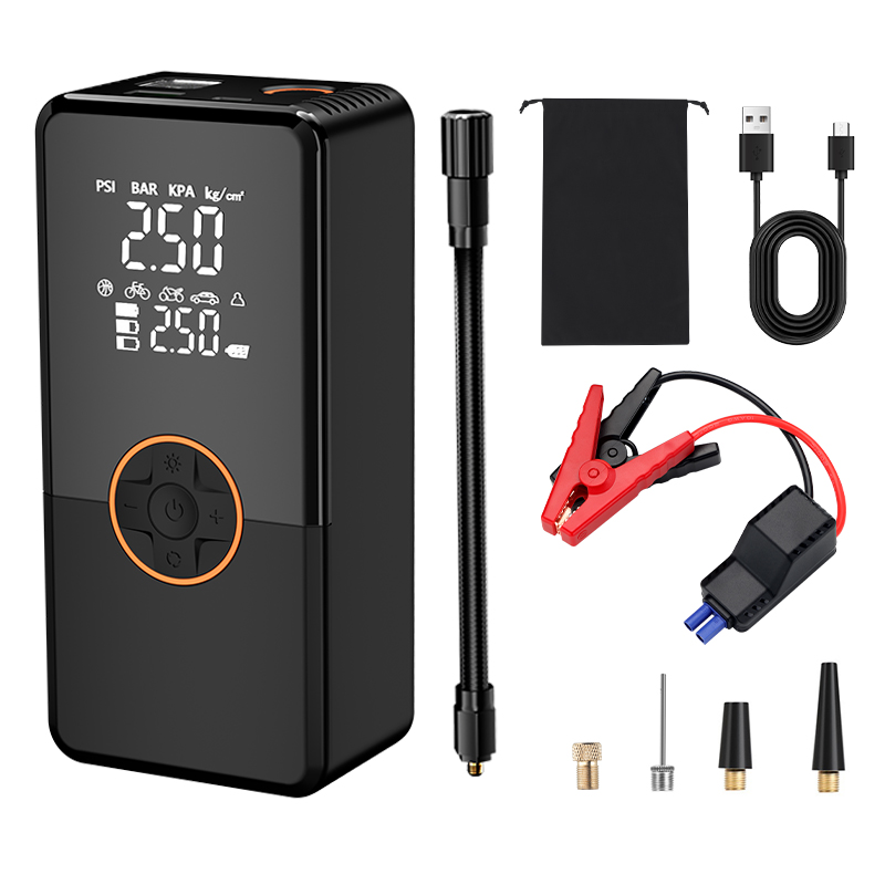 Multifunctional 1000A Jump Starter With Tire Inflator Power Bank LED Light Jump Starter With Air Pump Car Booster With Digital