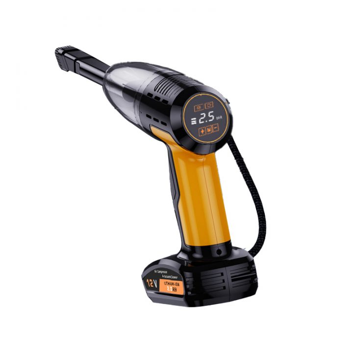 Multifunctional High Power 4-in-1 Car Air Pump Wireless Handheld Vacuum Cleaner with ABS Material Includes Tire Pressure Monitor