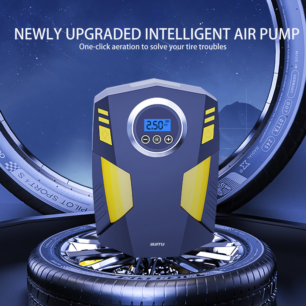 Multifunctional LED Digital Car Air Compressor with ABS Material Automatic Electric DC 12V Portable Tire Inflator