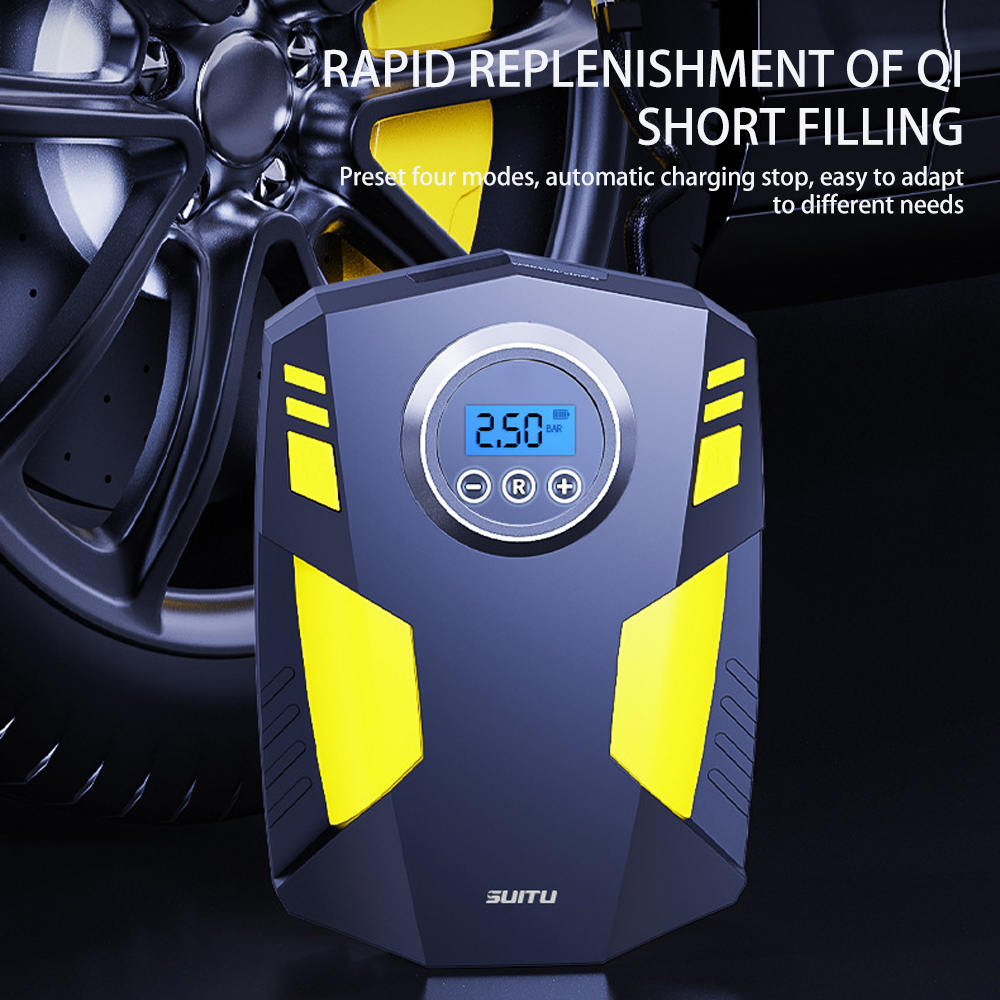 Multifunctional LED Digital Car Air Compressor with ABS Material Automatic Electric DC 12V Portable Tire Inflator