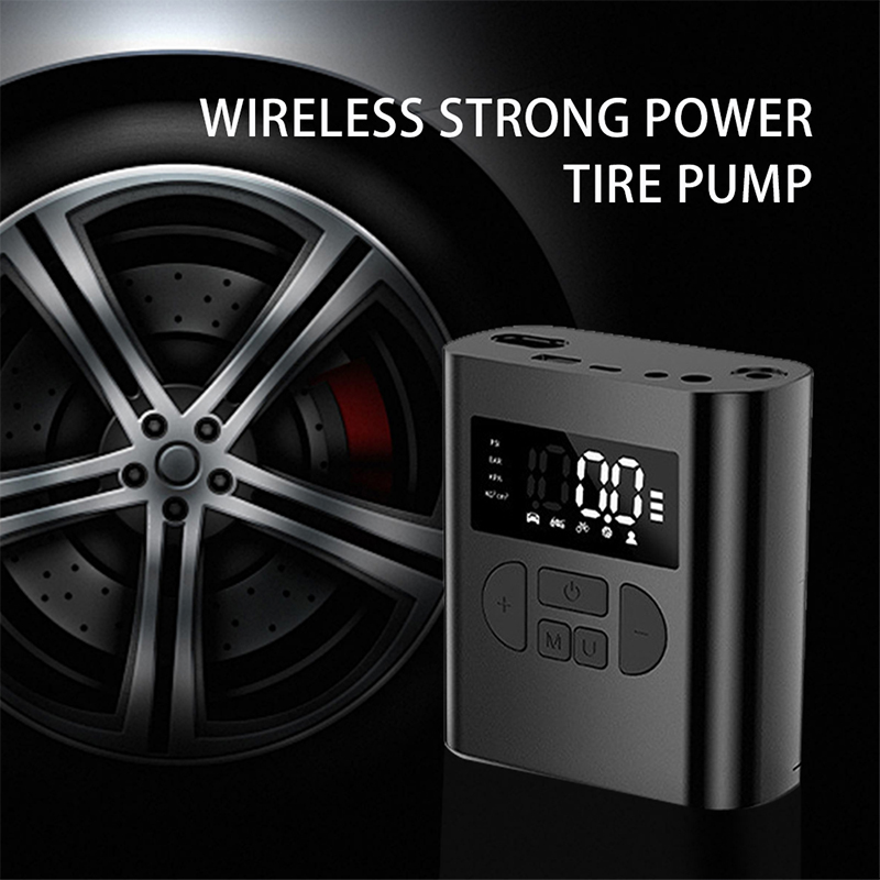 New 2024 Mini Wireless Electric Portable Rechargeable Car Air Compressor Pump ABS Digital Tire Inflator Bike Type-c Universal