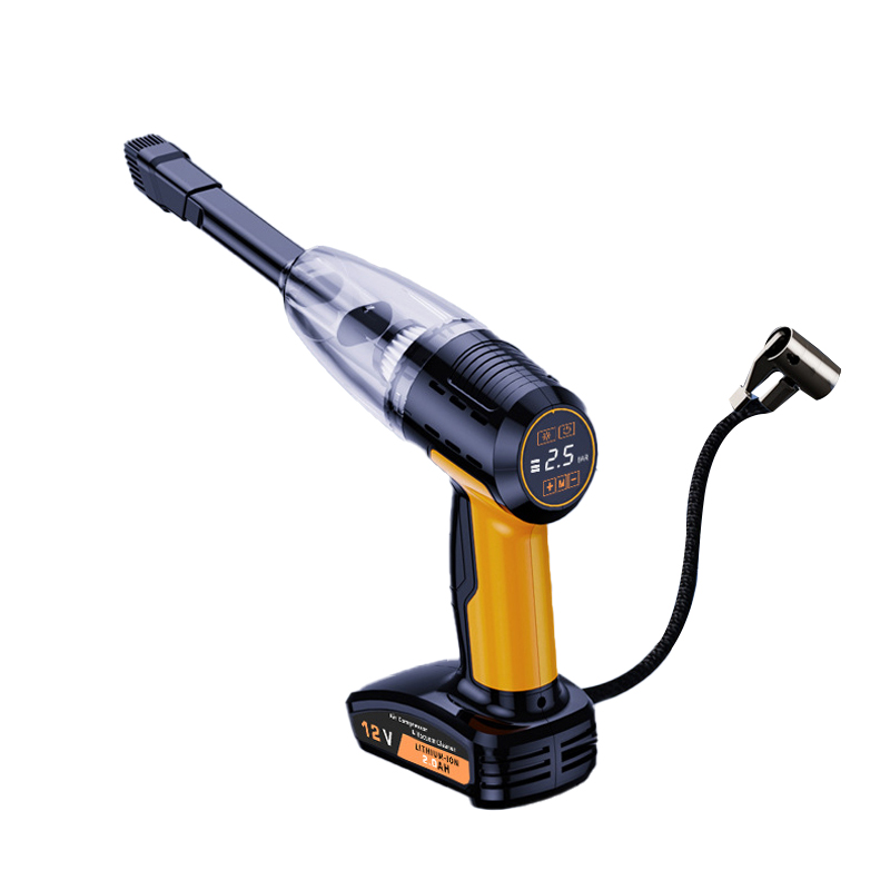 New Arrival 4 in 1 Multifunctional ABS Cordless Strong Suction Car Air Pump Vacuum Cleaner with Tire Pressure Monitor