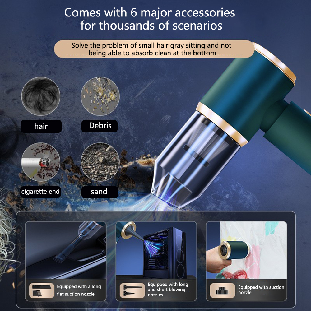 New Design Cordless Rechargeable Mini Vacuum Cleaner Home and Car Handheld Electric Cleaning Tool