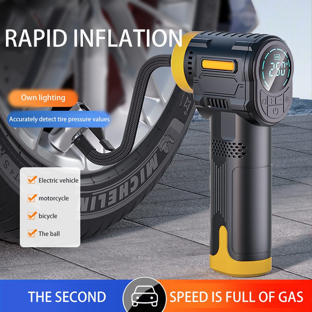 New Handheld Portable Car air Pump Intelligent Digital Display Full Stop Spiral Pressure Rapid Inflation with Lighting