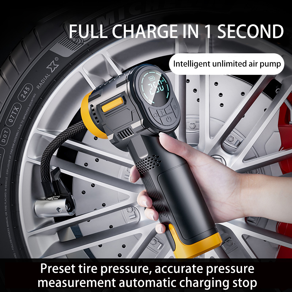 New Handheld Portable Car air Pump Intelligent Digital Display Full Stop Spiral Pressure Rapid Inflation with Lighting