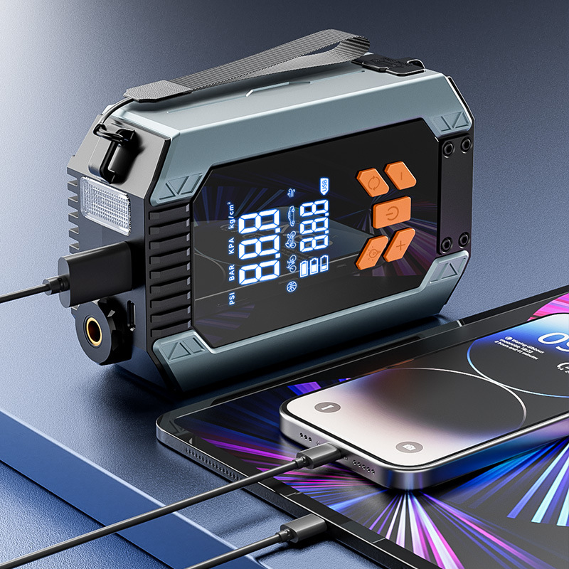 New Portable Car Emergency Starting Power Supply 12V Power Bank 7200Mah Car air Pump Jump Starter Emergency Lighting