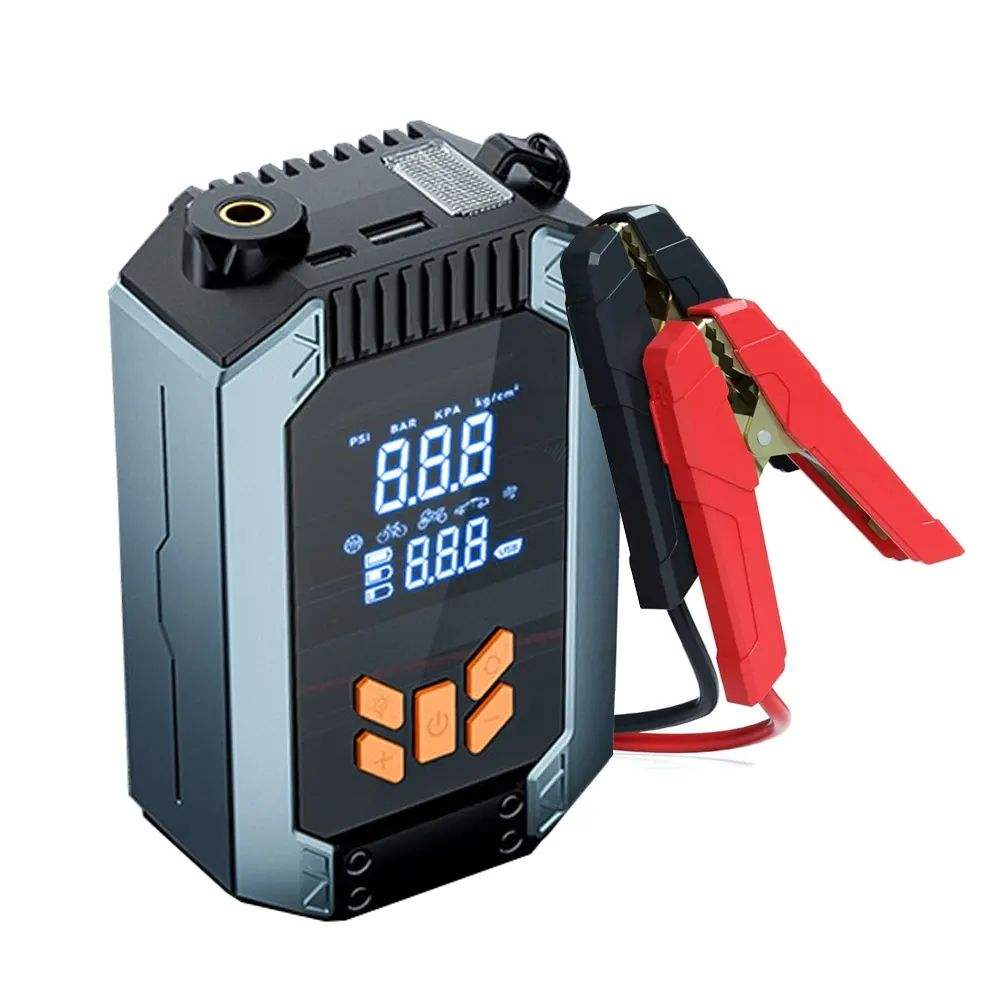 New Portable Car Emergency Starting Power Supply 12V Power Bank 7200Mah Car air Pump Jump Starter Emergency Lighting