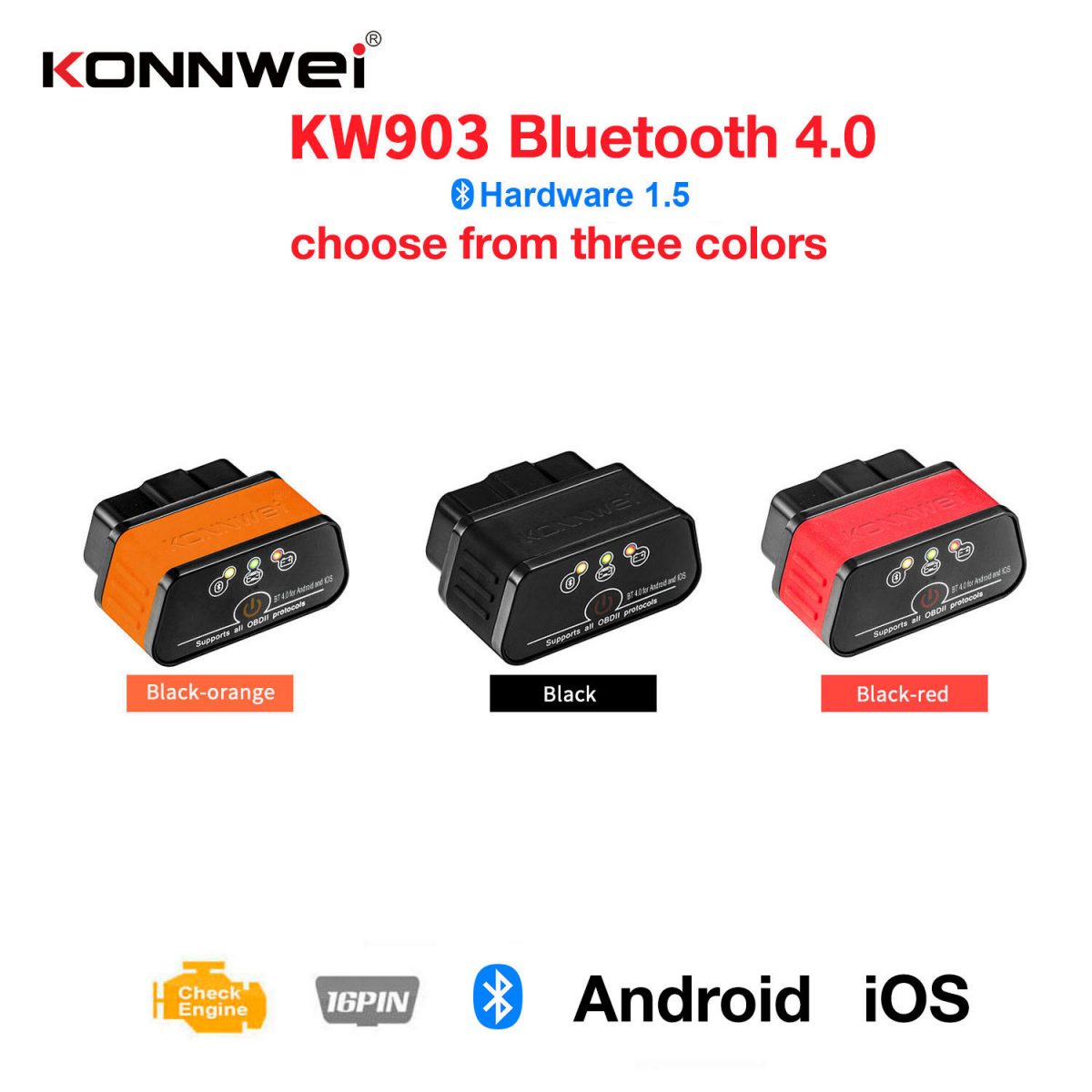 OBD 11 & OBD2 for Bluetooth 4.0/5.0 Car Fault Detector Smart Code Reader for Android & Apple Fault Diagnosis Driving Computer