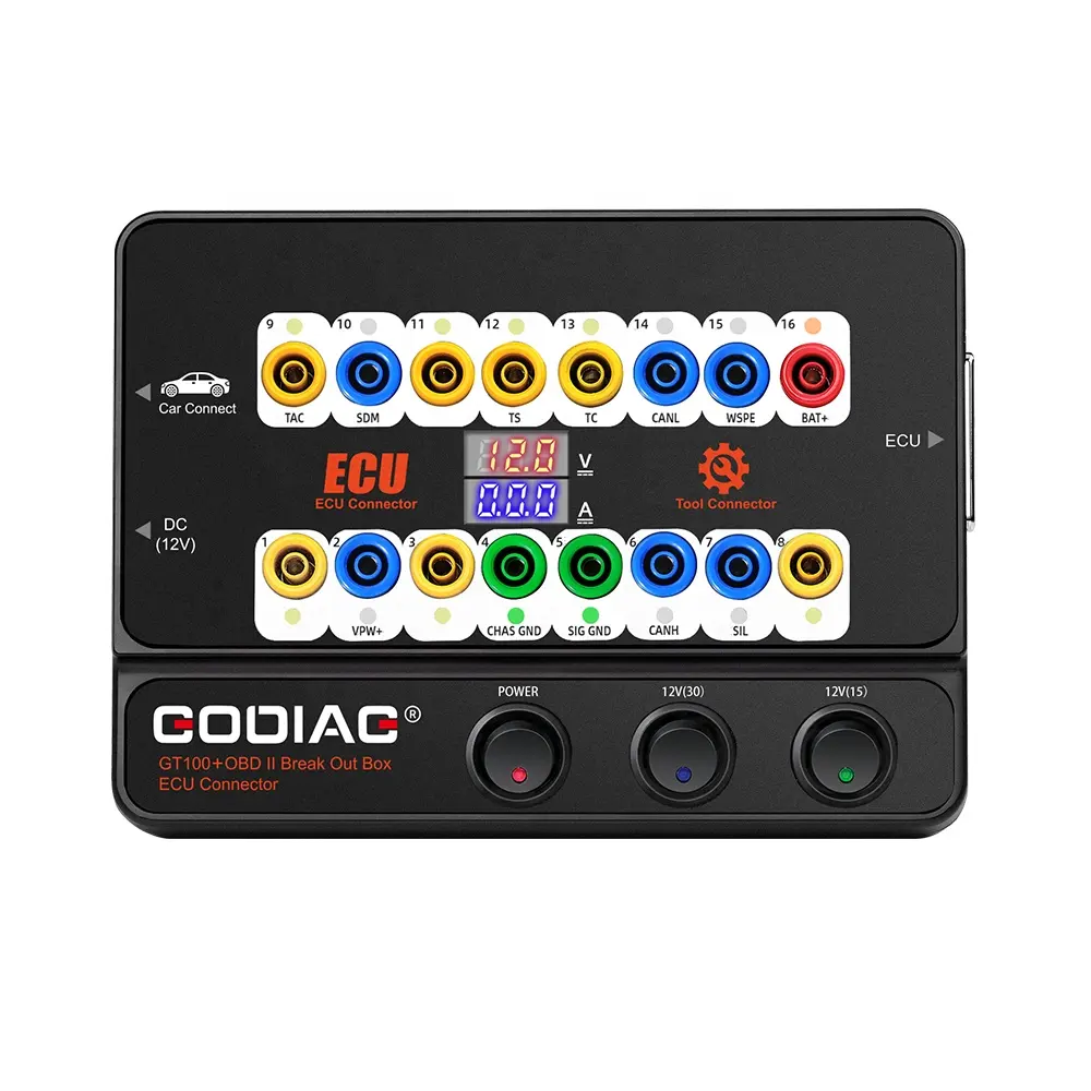 OBD GODIAG GT100+ OBDII Breakout Box, Advanced CAN Protocol Detector for ECU Bench Testing and Car Diagnostics