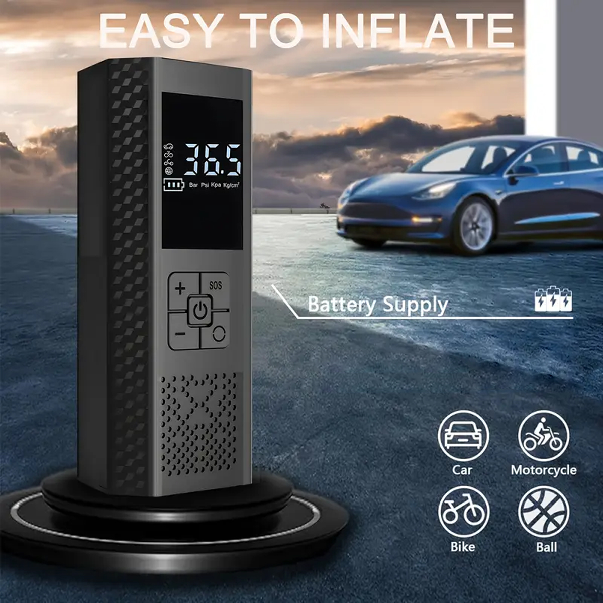 ODM/OEM 150psi Digital Display ABS Portable Air Compressor for Car Motorcycle Bike Tires Inflator Emergency Light Tire Pressure