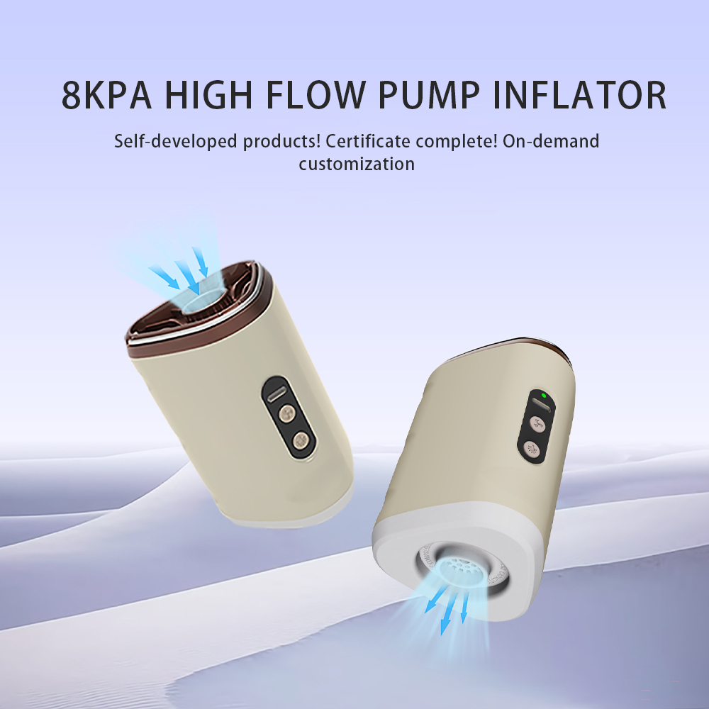 ODM/OEM 8KPA Outdoor Multifunctional Portable Electric Mini Air Pump 12W 500L/Min Lighting Air Cushion Wireless Pumping