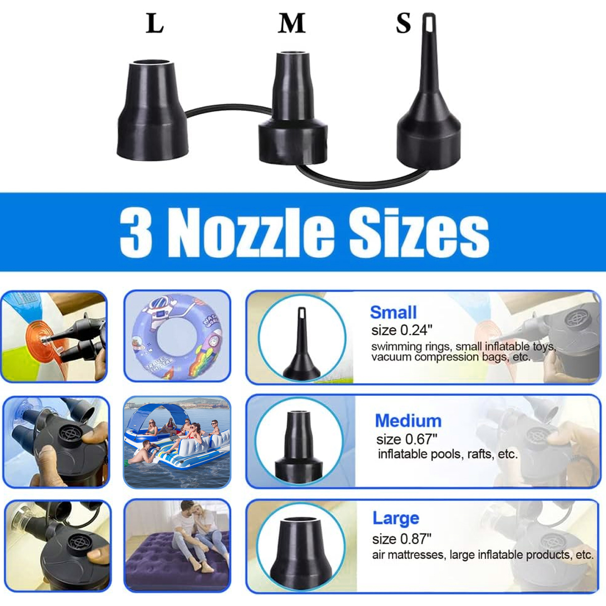 OEM Mini Electric Power Air Pump Portable Mini Electric Power Air Pump for Swimming Ring Air Mattress Inflatable Sofa Plastic