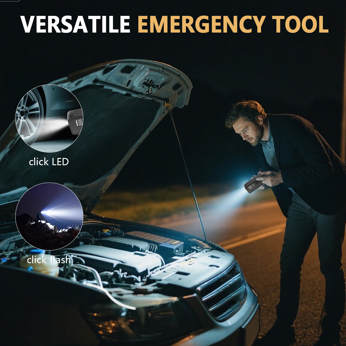 OEM/ODM 4000mAh 21mm Digital Portable ABS Car Tyre Pump Wireless Electric Air Compressor with Ball Inflator Car Tire Inflator