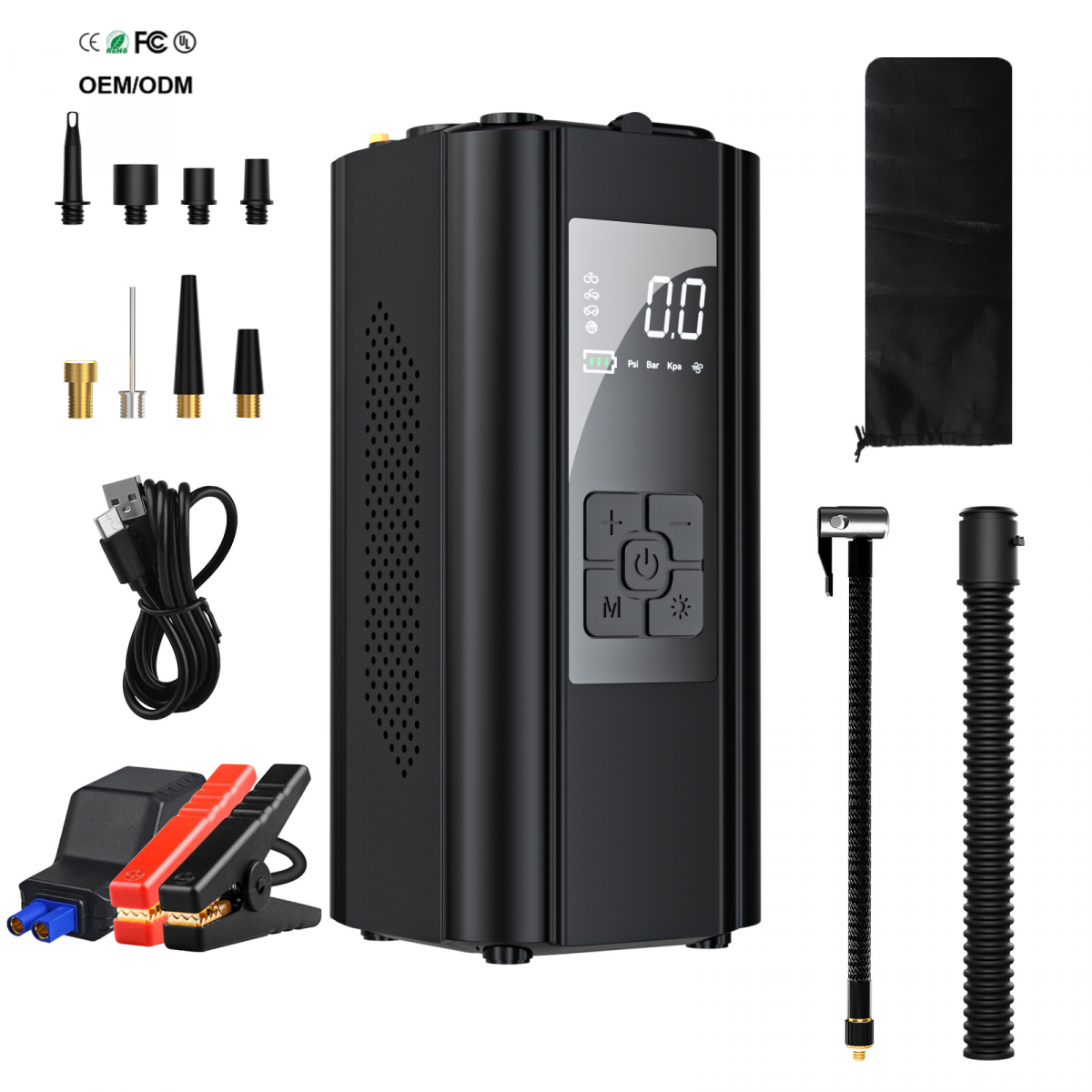 OEM/ODM Multifunctional 4 in 1 1000A Jump Starter with 150Psi Tire Inflators 1000mAh Power Bank Car Air Pump Car Battery Booster