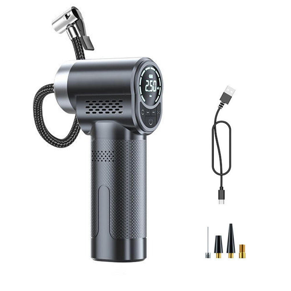 PCMOS ABS Universal Portable Electric Air Compressor Tire Inflator Digital Pressure Gauge Emergency Light Cordless Rechargeable