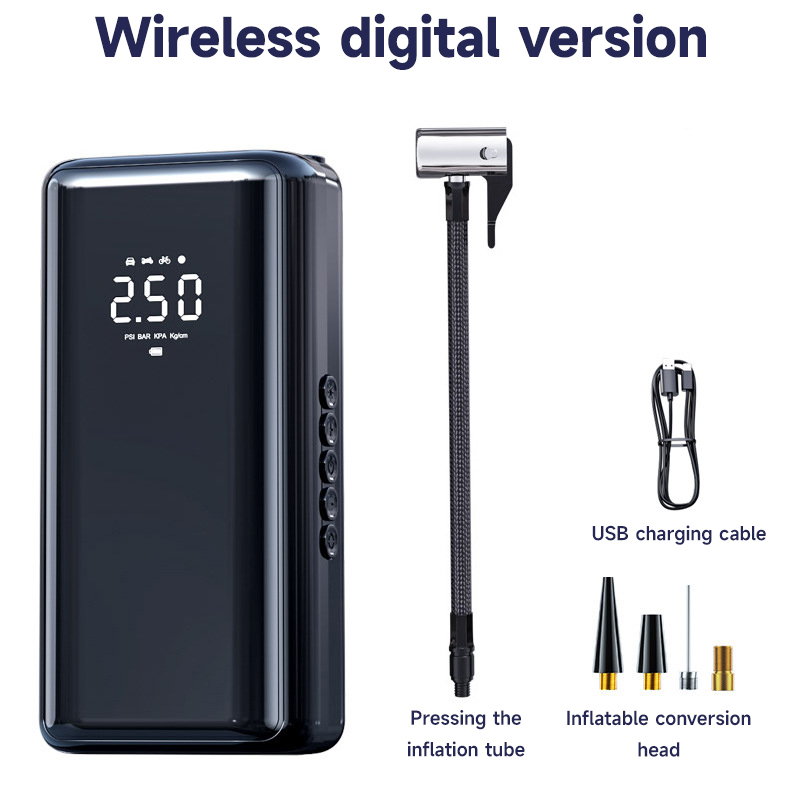 PCMOS Air Compressor 150 PSI Portable Electric Cordless Tire Inflator Led Light Rechargeable Power Bank Air Pumps