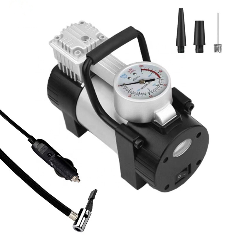 PCMOS Air Compressor Car Inflatable Pump High Power 12V Single Bar Metal Single Cylinder Inflatable Pump Portable Electric Pump