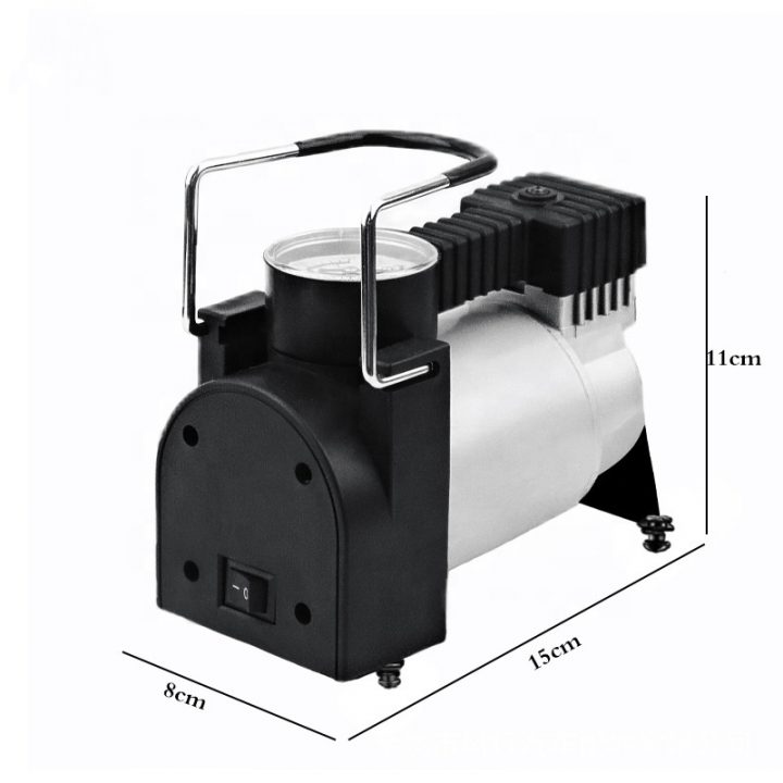 PCMOS Air Compressor Car Inflatable Pump High Power 12V Single Bar Metal Single Cylinder Inflatable Pump Portable Electric Pump