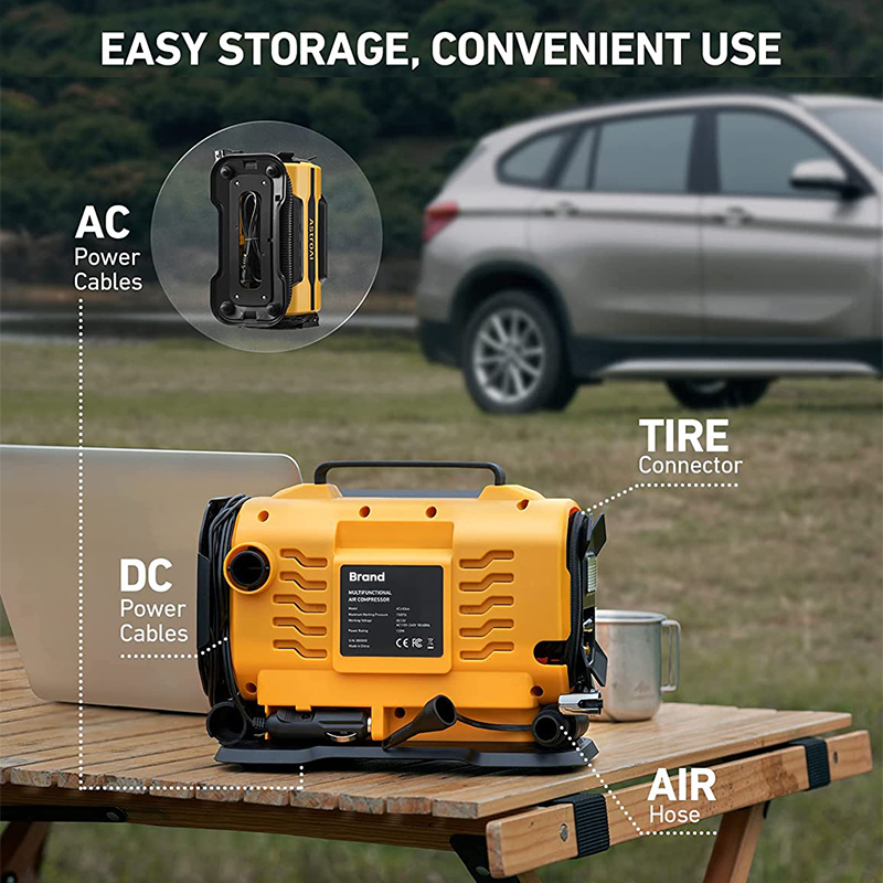 PCMOS Air Compressor Car New Design Dual Power AC/DCAir Pump Digital Pre-Set Automobile Play Pump Car Tire Inflator