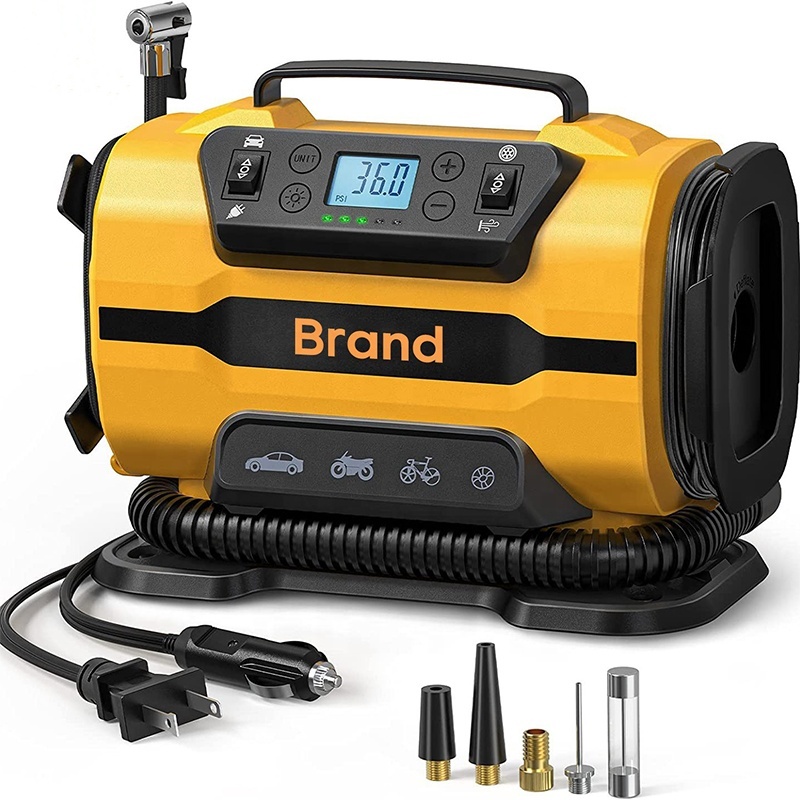 PCMOS Air Compressor Car New Design Dual Power AC/DCAir Pump Digital Pre-Set Automobile Play Pump Car Tire Inflator
